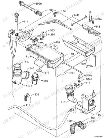 Взрыв-схема стиральной машины Electrolux EW1034W - Схема узла Hydraulic System 272