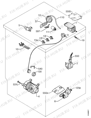 Взрыв-схема стиральной машины Lux WH261CLASSIC - Схема узла Electrical equipment 268