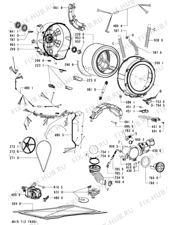 Схема №2 MFW 1312 AGW с изображением Ручка (крючок) люка для стиральной машины Whirlpool 480111103461