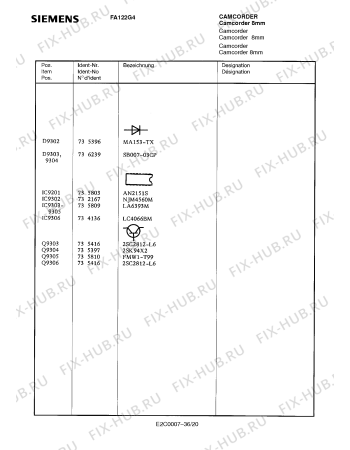 Схема №15 FA122G4 с изображением Монитор для видеоаппаратуры Siemens 00756164