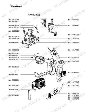 Взрыв-схема микроволновой печи Moulinex AR6425(0) - Схема узла 3P002376.3P4