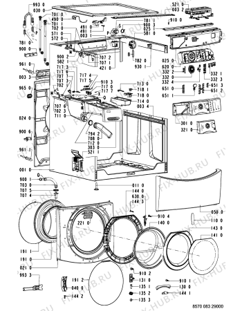 Схема №1 AWM 9000-F с изображением Обшивка для стиральной машины Whirlpool 481245213723