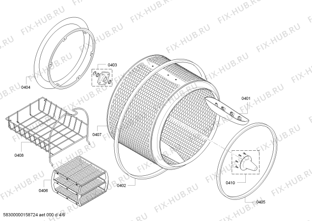 Схема №2 WT48Y701 iQ800 selfCleaning Condenser с изображением Корпус для электросушки Bosch 00707095