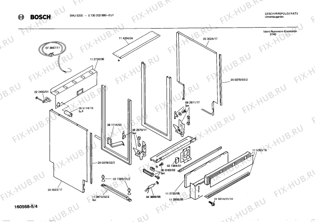 Взрыв-схема посудомоечной машины Bosch 0730202680 SMU5200 - Схема узла 04