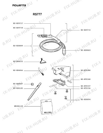 Взрыв-схема пылесоса Rowenta RS777 - Схема узла RS777FR_.__2