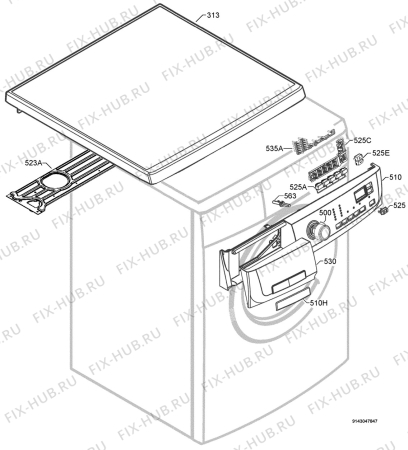 Взрыв-схема стиральной машины Electrolux EWF14480W - Схема узла Command panel 037