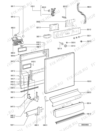 Схема №2 ADP 6610 WH с изображением Панель для посудомойки Whirlpool 481245372621