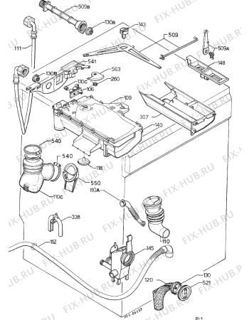 Взрыв-схема стиральной машины Electrolux EW1002W - Схема узла Hydraulic System 272