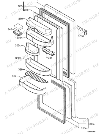 Взрыв-схема холодильника Juno JKG7490 - Схема узла Door 003