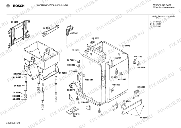 Схема №3 WOH2000 WOH 2000 с изображением Панель для стиралки Bosch 00273664