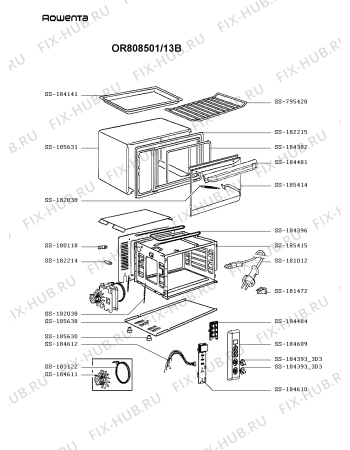 Схема №1 OR903001/13B с изображением Переключатель для электропечи Rowenta SS-184393_3D3