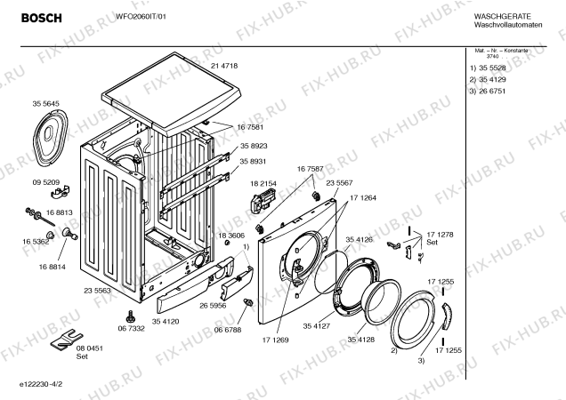Схема №4 WFO2060IT Maxx Comfort WFO 2060 с изображением Инструкция по эксплуатации для стиральной машины Bosch 00582905