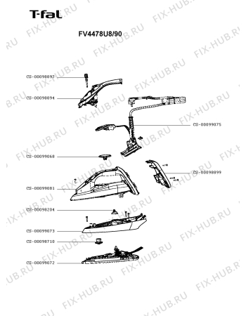 Схема №1 FV4476U6/90 с изображением Ручка для утюга (парогенератора) Seb CS-00099073