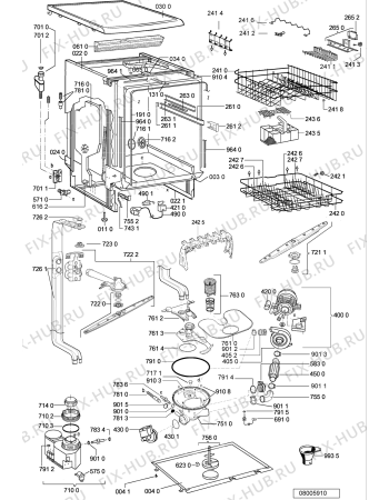 Схема №2 ADP 4616 WH с изображением Блок управления для посудомойки Whirlpool 481221838576