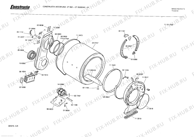 Взрыв-схема сушильной машины Constructa CT25200161 INTERFUNKCT252 - Схема узла 04