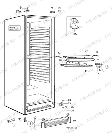 Взрыв-схема холодильника Electrolux ER3809K - Схема узла C10 Cabinet