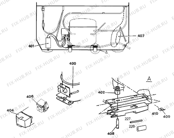 Взрыв-схема холодильника Zanussi ZCF309 - Схема узла Cooling system 017