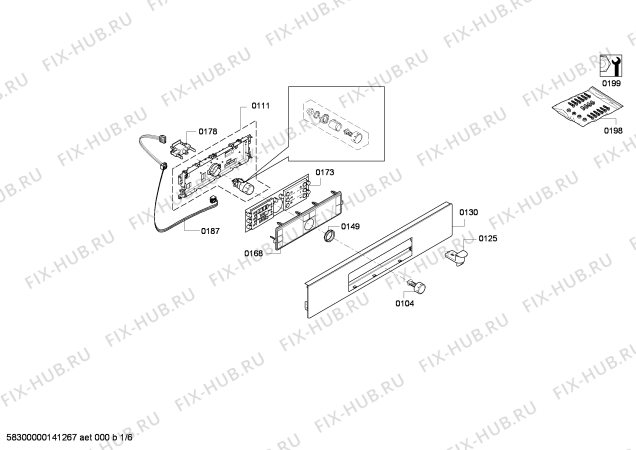 Схема №1 B13P40S1FR с изображением Кабель для плиты (духовки) Siemens 00611586
