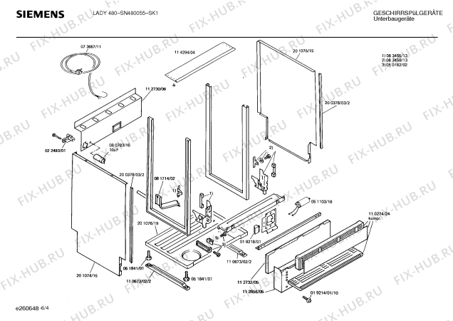 Взрыв-схема посудомоечной машины Siemens SN480055 - Схема узла 04