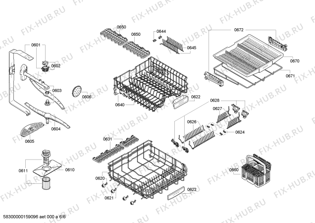 Взрыв-схема посудомоечной машины Siemens SN46E581AU - Схема узла 06