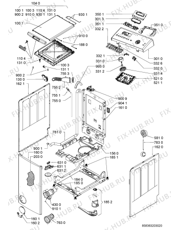 Схема №1 WAT UNIQ 632 FLD с изображением Декоративная панель для стиралки Whirlpool 481010538679