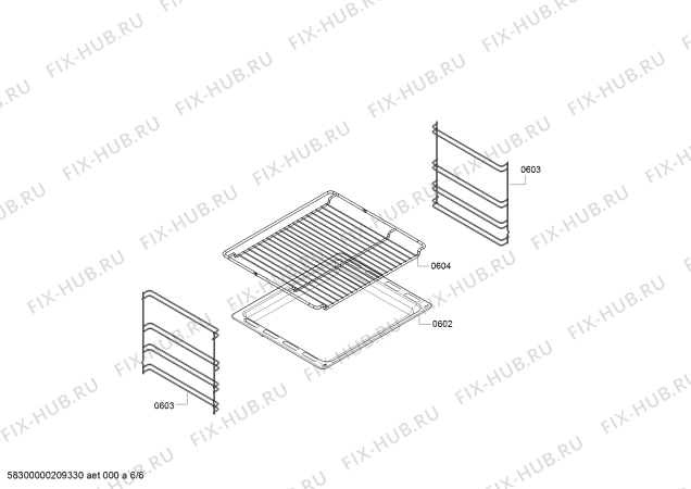 Взрыв-схема плиты (духовки) Bosch HBN301E4Q - Схема узла 06