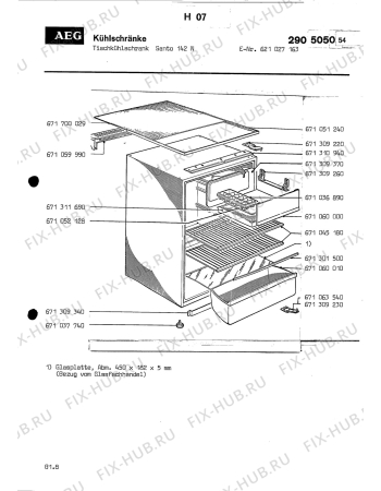 Схема №1 SANTO 142 N с изображением Крышка для холодильника Aeg 8996710600009