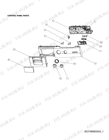Схема №3 AWG/L 5062 с изображением Крышечка для стиральной машины Whirlpool 482000015848