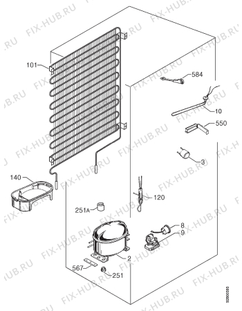 Взрыв-схема холодильника Electrolux ER9707D - Схема узла Cooling system 017