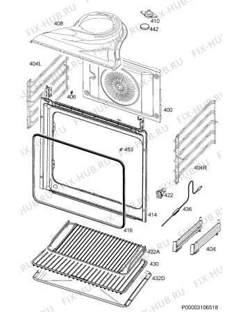Взрыв-схема плиты (духовки) Aeg BP861511KM - Схема узла Oven