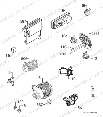 Взрыв-схема посудомоечной машины Ikea SKINANDE 90222431 - Схема узла Electrical equipment 268