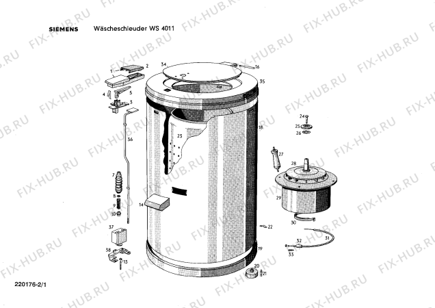 Схема №1 WS4011 с изображением Стержень для стиралки Siemens 00104130