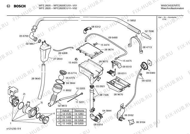 Схема №3 WFE2820EU WFE2820 с изображением Панель управления для стиралки Bosch 00297154