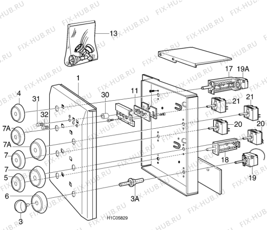 Взрыв-схема комплектующей Electrolux EK6174 - Схема узла H10 Control Panel