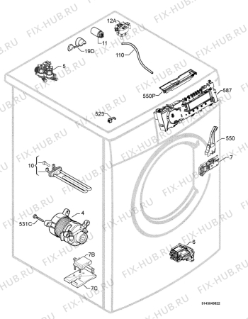 Взрыв-схема стиральной машины Aeg Electrolux L74750 - Схема узла Electrical equipment 268