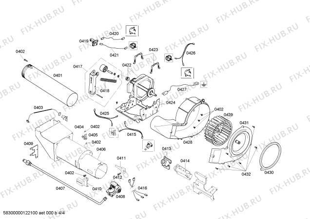 Взрыв-схема сушильной машины Bosch WTMC4521UC Nexxt DLX Series - Схема узла 04