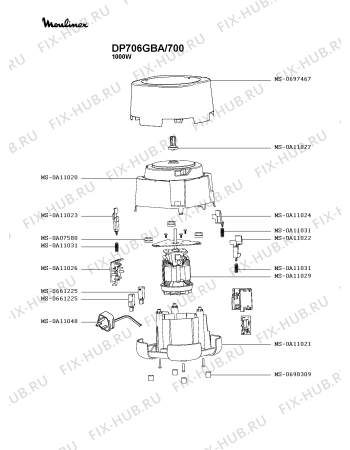 Схема №3 DP805GAR/700 с изображением Пружинка для электромиксера Moulinex MS-0A11031