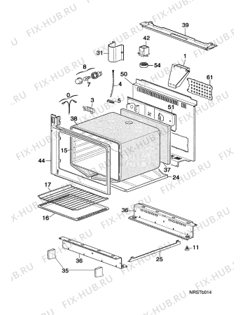 Взрыв-схема плиты (духовки) Faure CMP6981W1 P.STA.3+1 - Схема узла Oven