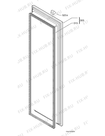 Взрыв-схема холодильника John Lewis JLWFF1552F - Схема узла Door 003