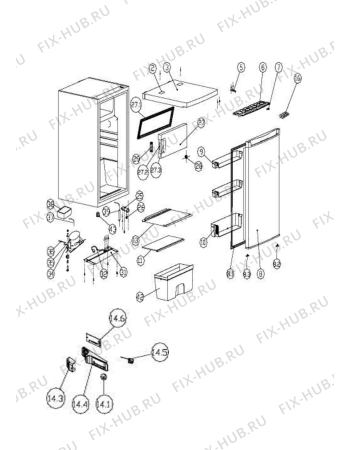 Схема №1 RSAAV22P11 с изображением Всякое для холодильной камеры Whirlpool 488000522320