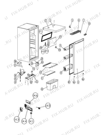 Схема №1 RSAAV22P11 с изображением Всякое для холодильной камеры Whirlpool 488000534128