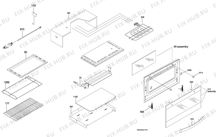 Взрыв-схема плиты (духовки) Zanussi Electrolux ZXT9000EG - Схема узла Section 2