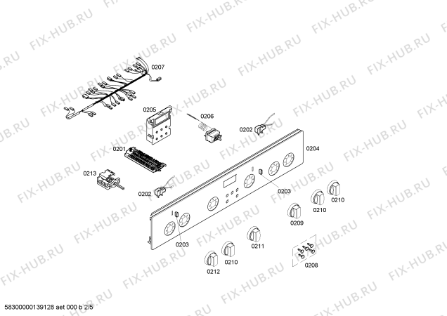 Схема №1 HM64D210T с изображением Панель управления для духового шкафа Siemens 00672319