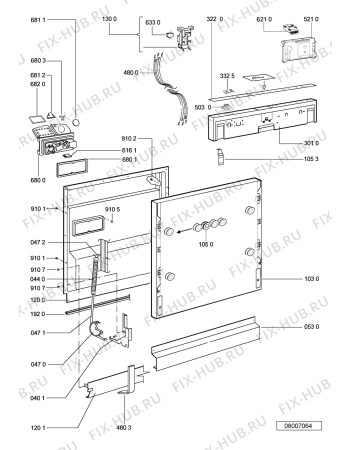 Схема №2 GSX 5520 -n. prod. с изображением Панель для посудомойки Whirlpool 480140101251