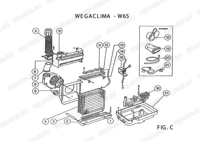 Взрыв-схема кондиционера Wegaclima W65 - Схема узла 4