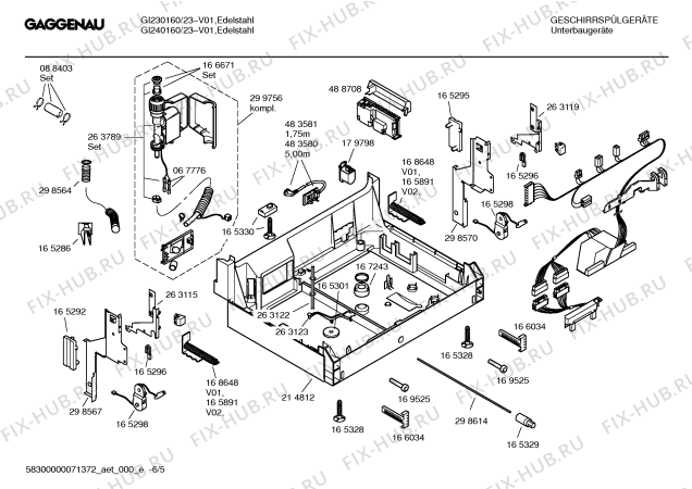 Схема №3 GI230160 с изображением Инструкция по эксплуатации Gaggenau для посудомойки Bosch 00592832