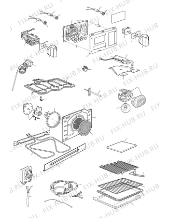 Взрыв-схема плиты (духовки) Delonghi Australia PMFPS60B - Схема узла 2