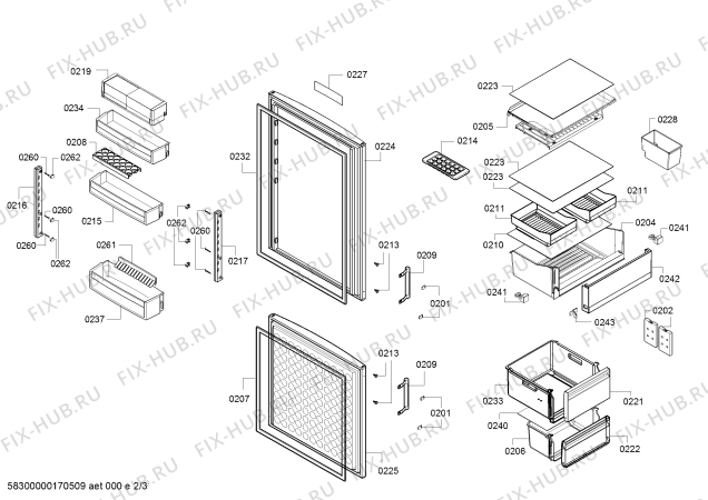 Схема №1 KDV58AL30N с изображением Поднос для холодильника Bosch 00708068