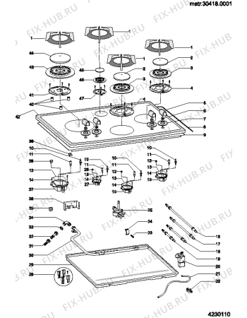 Схема №1 TQ740ESMOON (F028512) с изображением Другое для плиты (духовки) Indesit C00094631
