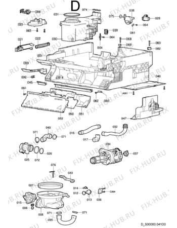 Взрыв-схема посудомоечной машины Bauknecht GS 6971 WEISS - Схема узла
